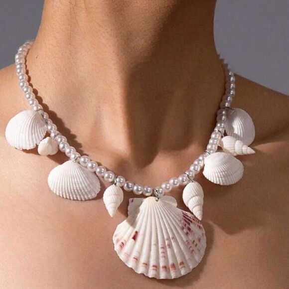 Seashell boho necklace N590 - Picture 1 of 5